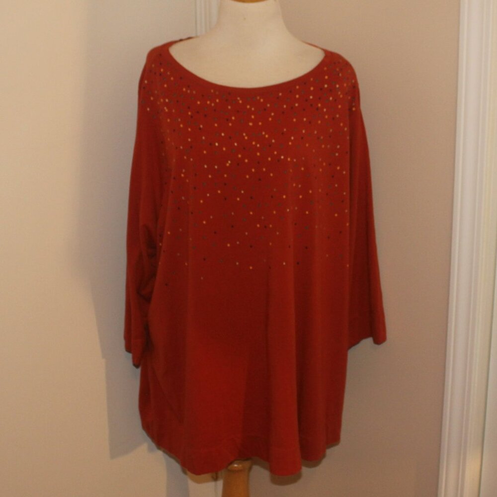 Kim Rogers Plus Size 3X 3/4 Sleeve Shirt Top
